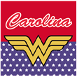 Stickers cuad. Mujer Maravilla escudo 16u Pers